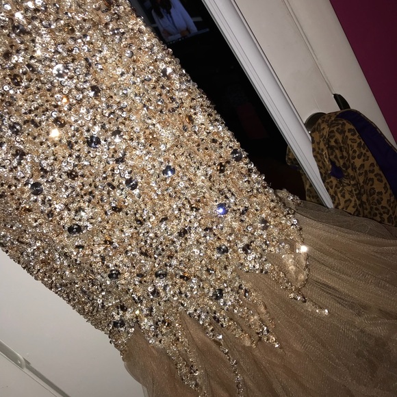 Nude & silver Prom/ Sweet 16 Dress - Picture 3 of 8